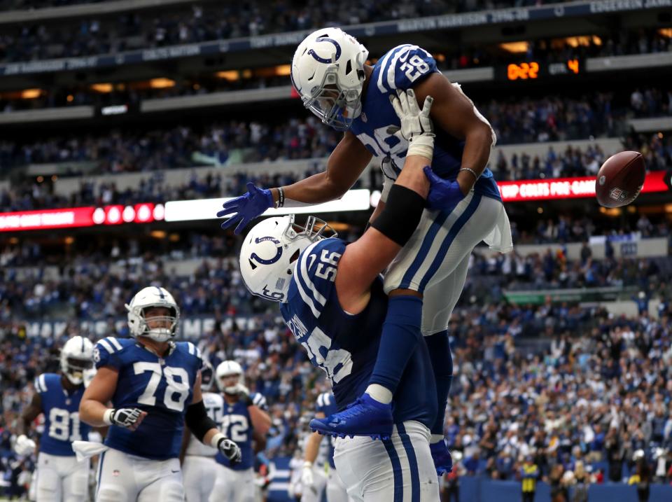 Indianapolis Colts Jonathan Taylor and Quenton Nelson have combined to create one of the NFL's most lethal running games, as Taylor outran every other NFL player by more than 500 yards in 2021.