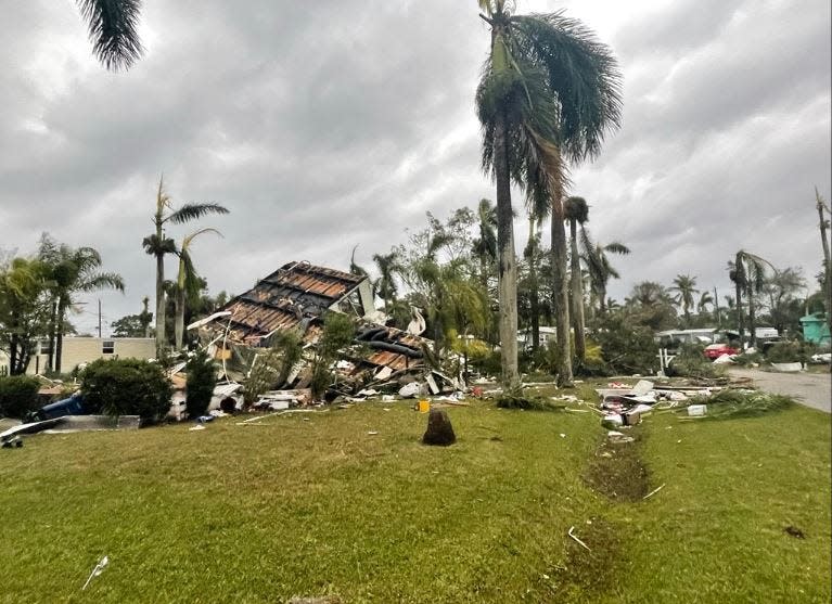 A confirmed tornado hit in the Iona section of Fort Myers on Sunday morning, according to the National Weather Service.