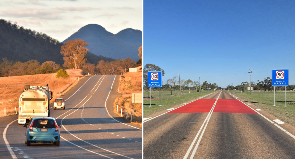 Roads pictured in western Queensland. 