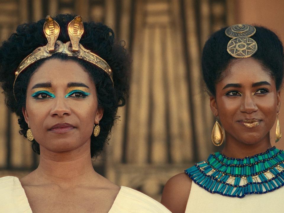 cleopatra and her assistant on an episode of queen cleopatra