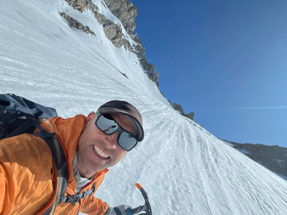 Ryan Soares poses for a selfie during his record May 25, 2023 solo unsupported ski across the Sequoia National Park. The Clovis resident completed the 43-mile Sierra High Route in the Fastest Known Time of 17 hours, 18 minutes.