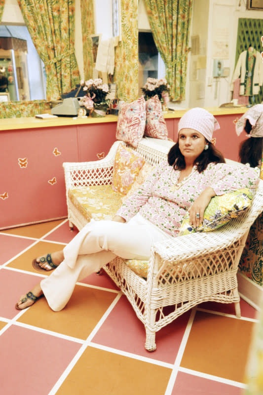 Lilly Pulitzer in her Palm Beach shop in 1974<p>Photo: Fairchild Archive/Penske Media via Getty Images</p>