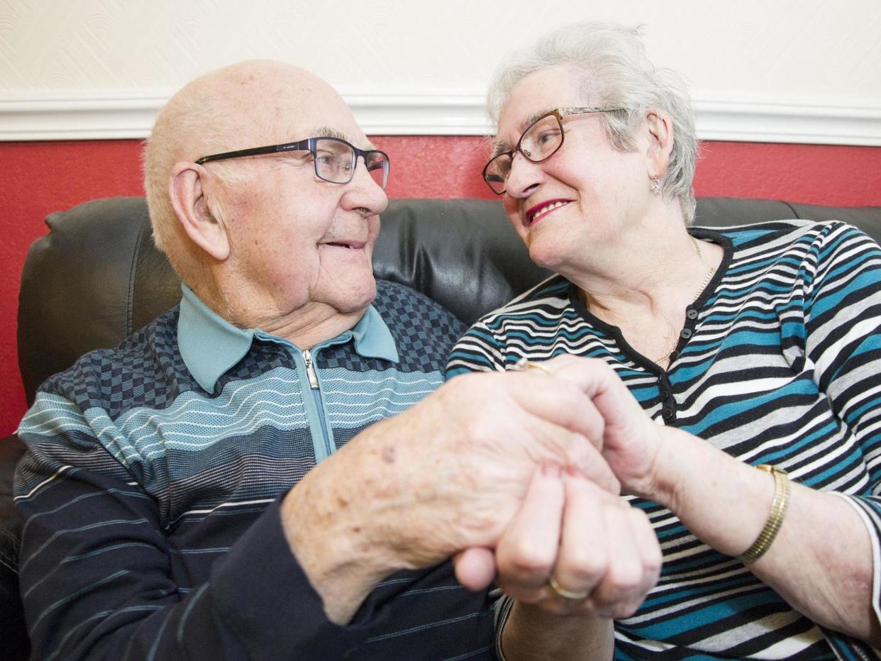 Joan Grant, 81, wed Ted Wright, 90 tied the knot at Swindon Register Office: SWNS