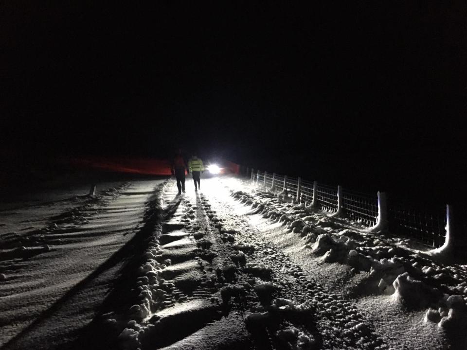 Moffat Mountain Rescue Team battle the snow to save 12 stranded motorists (PA)