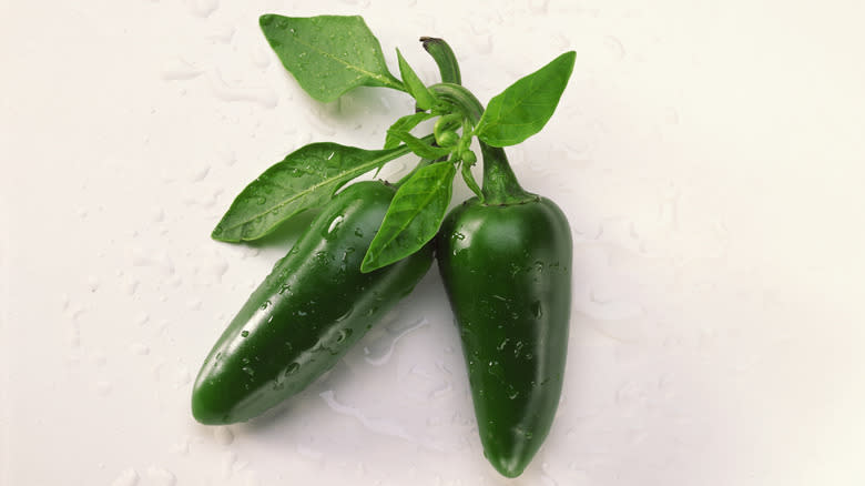 Fresh green chilies