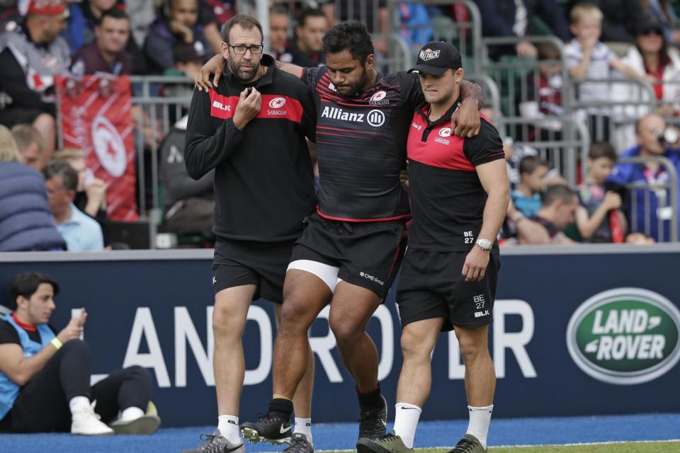 Concern | Billy Vunipola goes off injured during the Premiership match between Saracens and Sale Sharks: Henry Browne/Getty Images