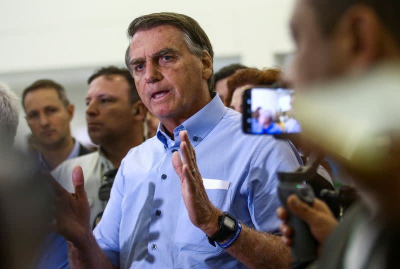 El presidente de Brasil, Jair Bolsonaro, durante una visita a un parque tecnológico durante su campaña, en Sao Jose dos Campos