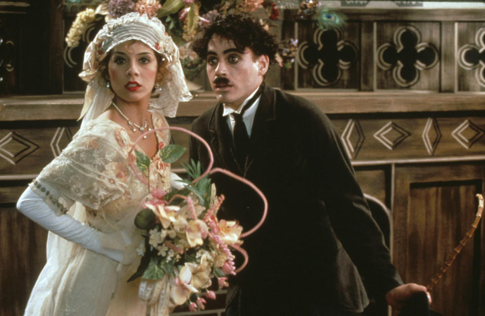 Marisa Tomei and Robert Downey Jr. in ‘Chaplin’, 1992 (Everett Collection)