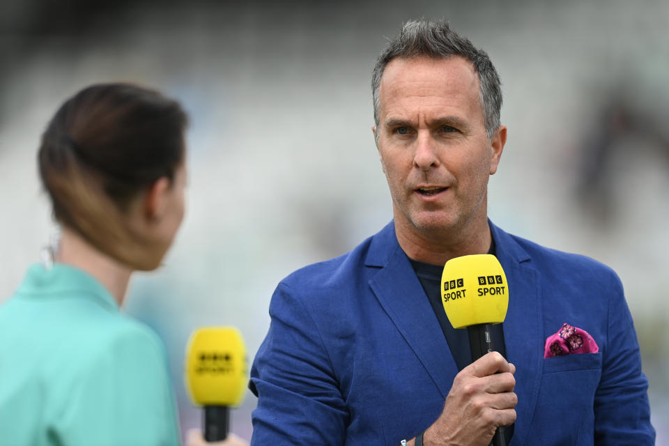 Michael Vaughan speaks.