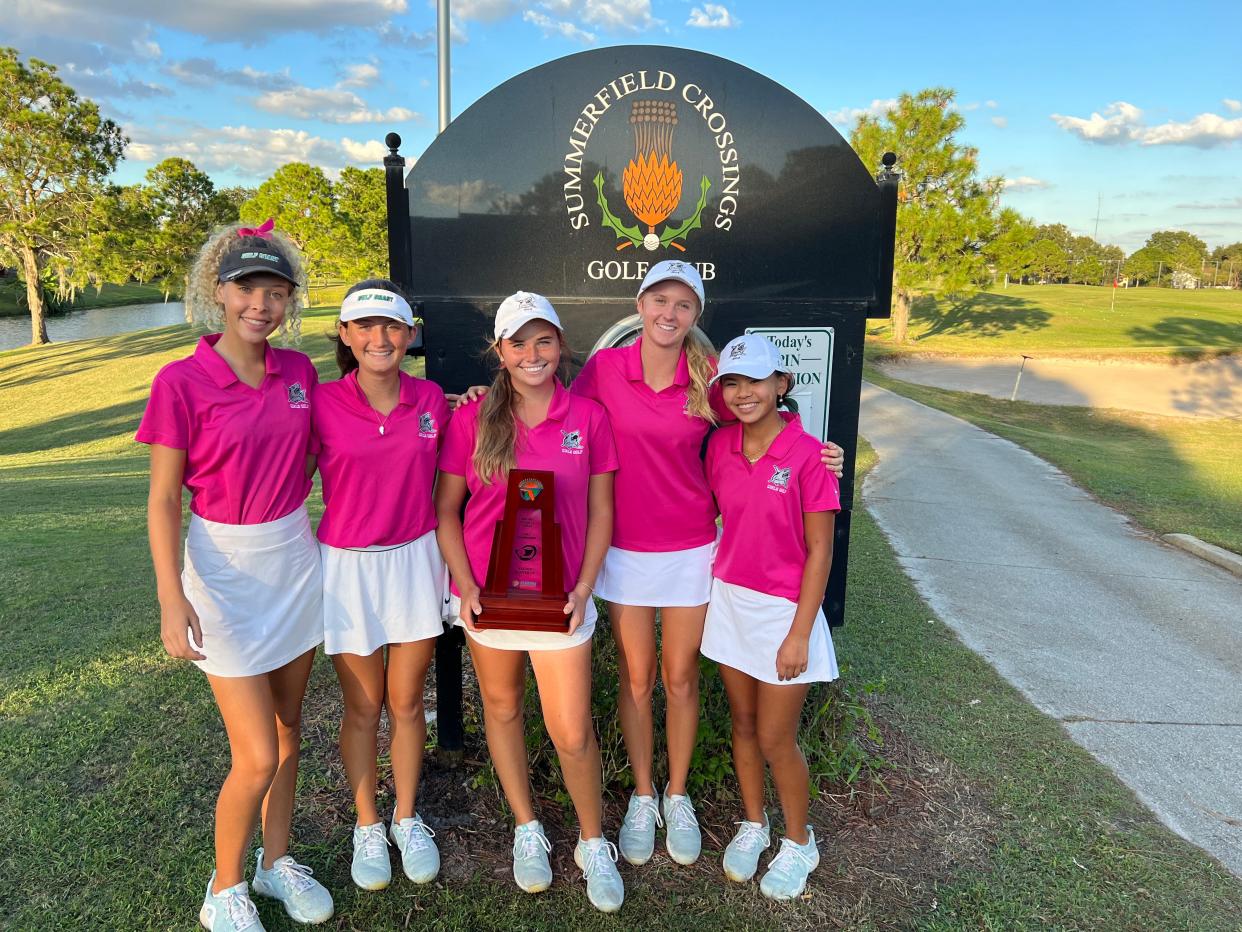 The Gulf Coast High School girls golf team finished second in the Class 3A-Region 2 tournament in Sumner on Wednesday, Nov. 3, 2021. The Sharks advanced to the 3A state tournament.