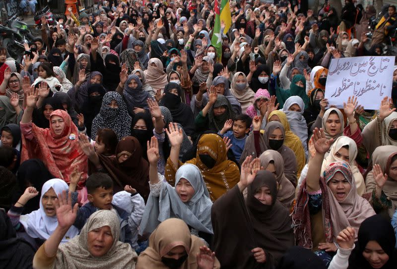 Protest demanding free and fair results of the general elections, in Quetta