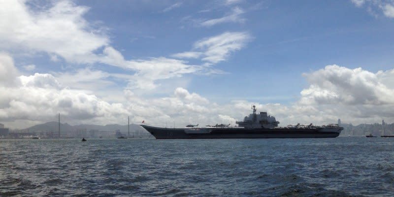 China's aircraft carrier Liaoning sails into Hong Kong, China July 7, 2017.      REUTERS/Greg Torode