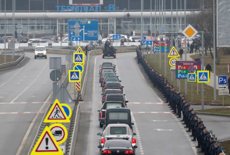 Memorial ceremony for the Ukrainian victims of Iran plane crash at the Boryspil International Airport, outside Kiev