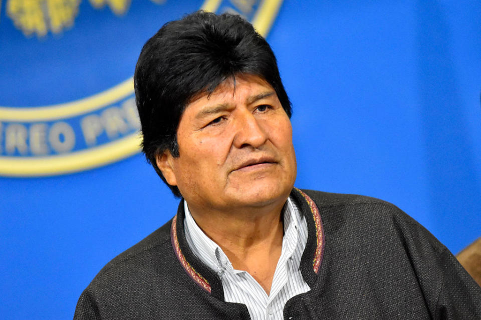 President of Bolivia Evo Morales Ayma speaks at press conference on November 10, 2019 in La Paz, Bolivia. | Alexis Demarco –APG/Getty Images