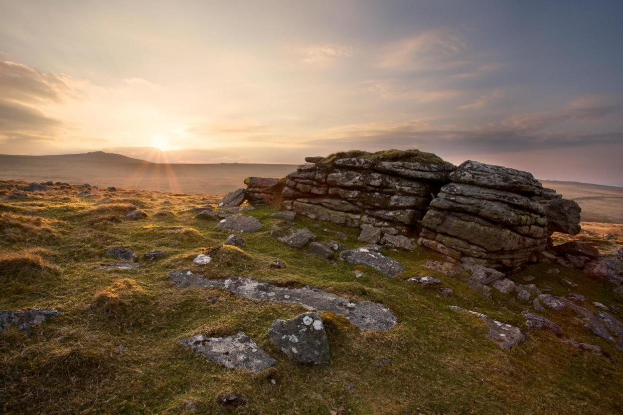 <span>East Mill Tor, in the north of Dartmoor, when the light is ‘bright but low –somehow gooey’.</span><span>Photograph: ASC Photography/Alamy</span>