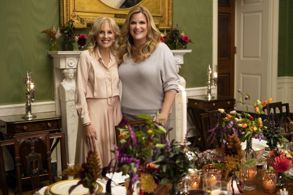Host Trisha Yearwood and First Lady Dr. Jill Biden, as seen on White House Thanksgiving
