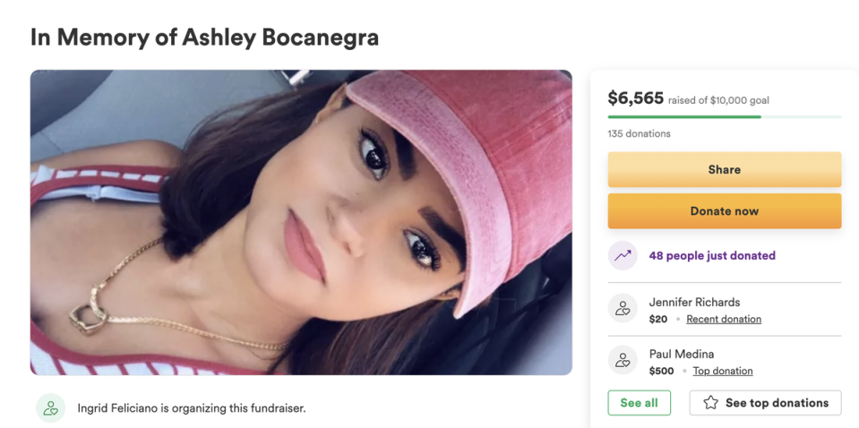 As of Tuesday evening, $6,000 has been raised to bring Ms Bocanegra’s body to New York (Ingrid Feliciano/GoFundMe)