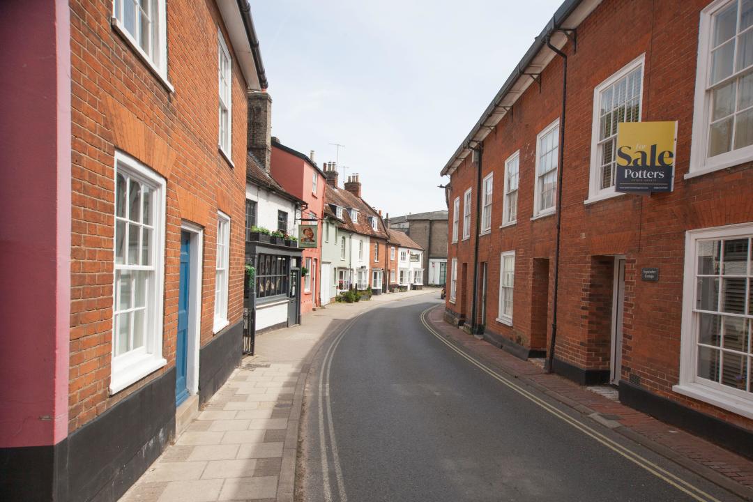 Views of residential properties in Woodbridge, Suffolk in the United Kingdom