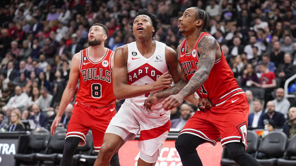 The Raptors and Bulls meet on Wednesday with the winner advancing to play the Heat. (Photo by Mark Blinch/Getty Images)