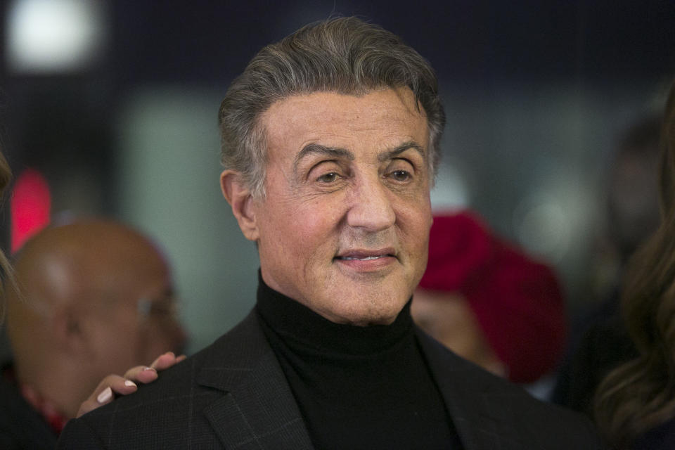 BEVERLY HILLS, CALIFORNIA - NOVEMBER 11: Sylvester Stallone arrives for the  Premiere Of HBO Documentary Film "Very Ralph" at The Paley Center for Media on November 11, 2019 in Beverly Hills, California. (Photo by Gabriel Olsen/FilmMagic)