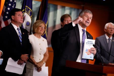 Rep. Rob Woodall (R-GA) announces the 2018 budget blueprint during a press conference on Capitol Hill in Washington, U.S., July 18, 2017. REUTERS/Aaron P. Bernstein