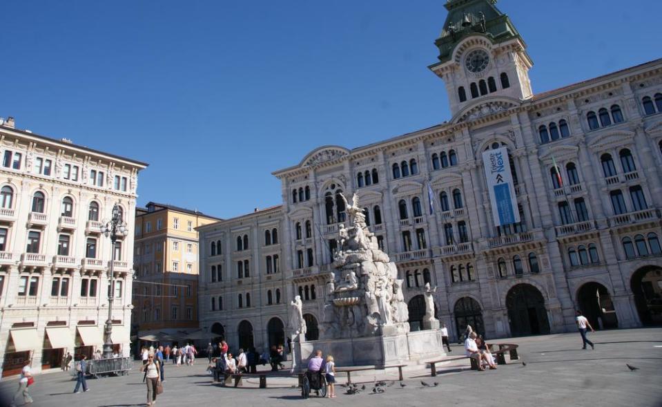 A stately square in Trieste, a city that feels less Italian than many in the country.