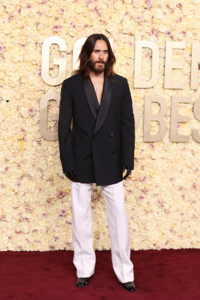 Jared Leto attends the 81st Annual Golden Globe Awards at The Beverly Hilton on January 07, 2024 in Beverly Hills, California.