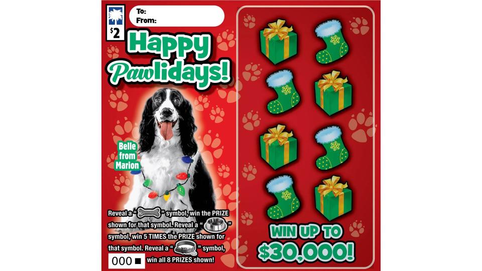 SC Lottery Happy Pawlidays Scratch Off