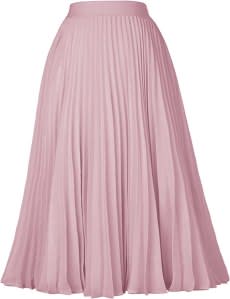 GRACE KARIN Pleated A-Line Midi Skirt