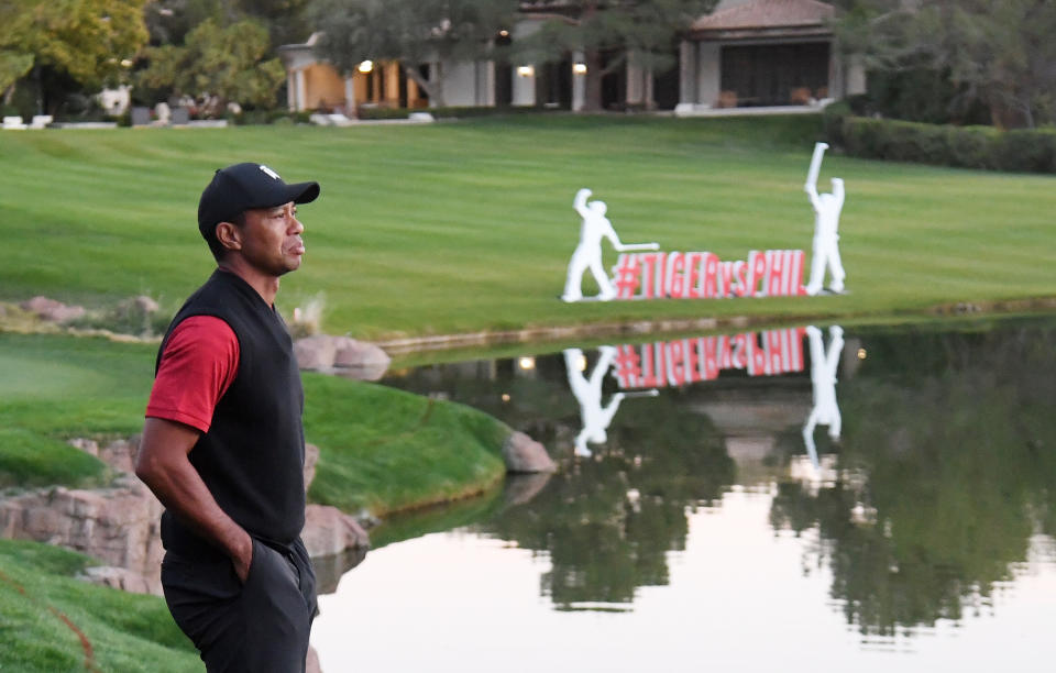 Tiger Woods during “The Match” against Phil Mickelson. (Getty Images)