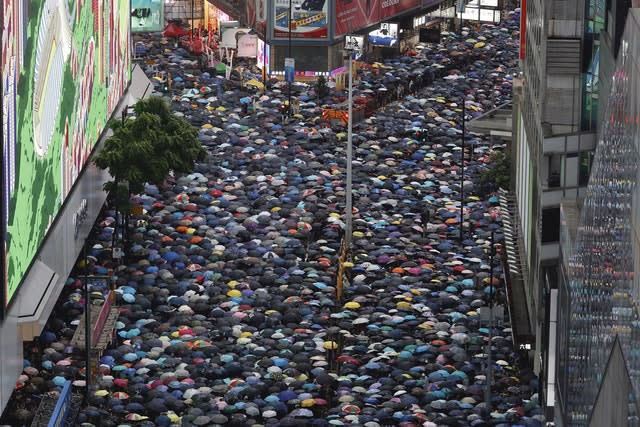 Demonstrators in Hong Kong