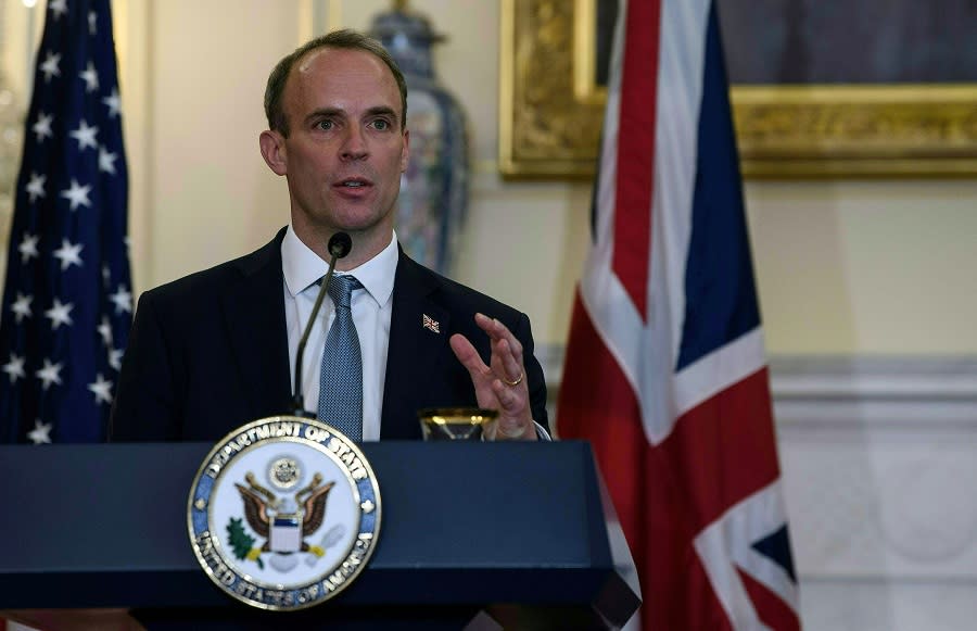 英國外相拉布（Dominic Raab）表示，英國將訂定新法規，以避免來自中國新疆在強迫勞動下所生產的物品進入當地產業供應鏈。   圖：達志影像/路透社（資料照）