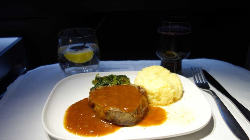 Dining experience in the Delta One Suites