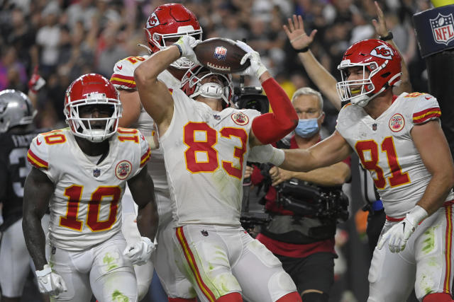 Kansas City Chiefs 41-14 Las Vegas Raiders: Patrick Mahomes throws five  touchdowns as Chiefs rediscover best form in Raiders rout, NFL News