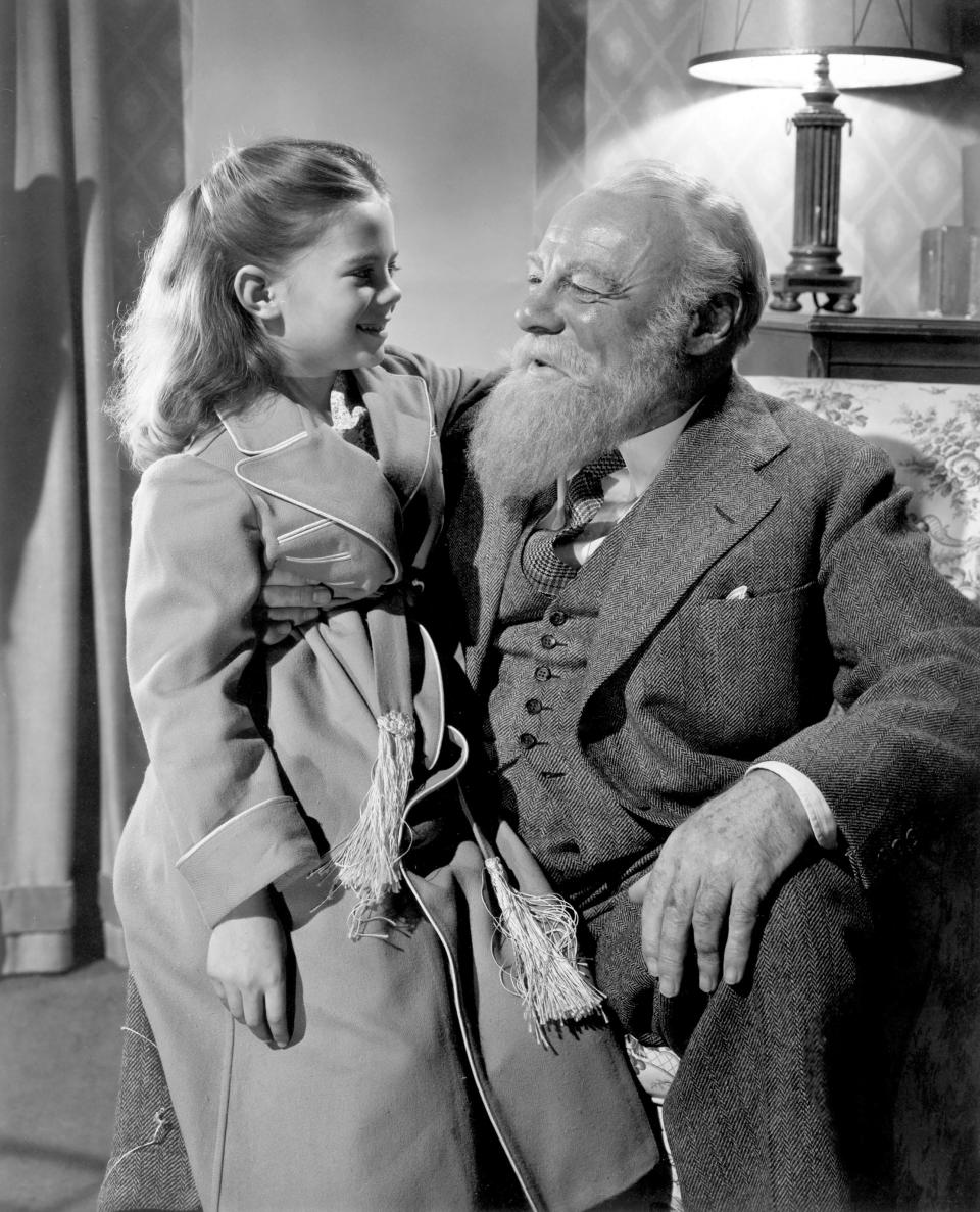 Natalie Wood as Susan and Edmund Gwenn as Kris Kringle appear in the original 1947 movie "Miracle on 34th Street."