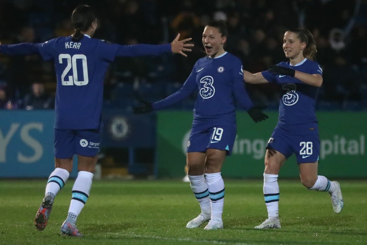 Chelsea moved to within a point of leaders Manchester United in the WSL (Simon Marper/PA) (PA Wire)