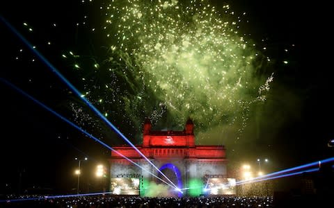 New Year's Eve fireworks erupt over Mumbai's iconic Gateway of India on January 1, 2020 - Credit: INDRANIL MUKHERJEE/&nbsp;AFP