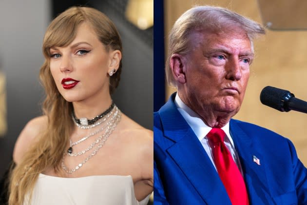 Donald Trump likes to talk about Taylor Swift — a lot. Here's everything he's ever said about the pop superstar. - Credit: Neilson Barnard/Getty Images/The Recording Academy; Spencer Platt/Getty Images