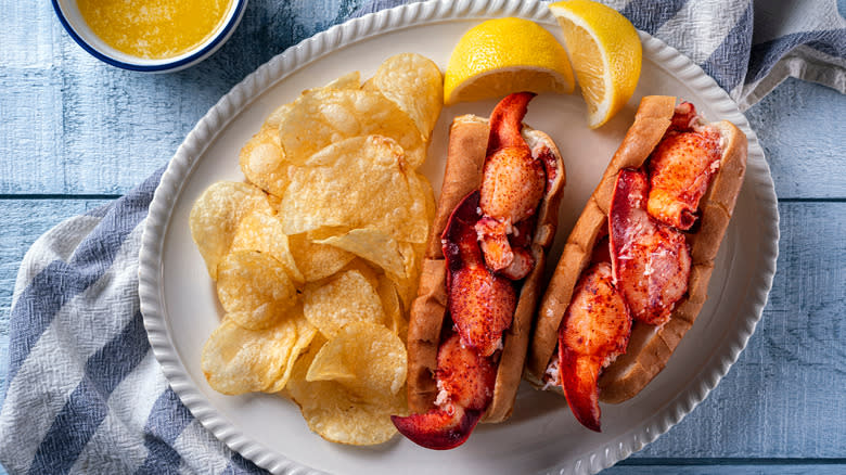 Lobster rolls and chips