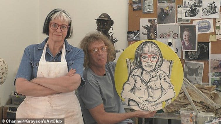 <span class="caption">Grayson Perry painted a portrait of his wife for the show.</span> <span class="attribution"><span class="source">Channel 4</span></span>