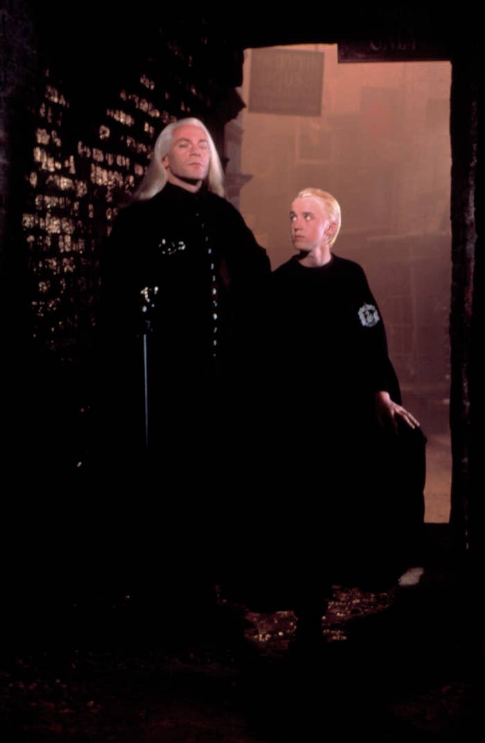Lucius posing with his son Draco