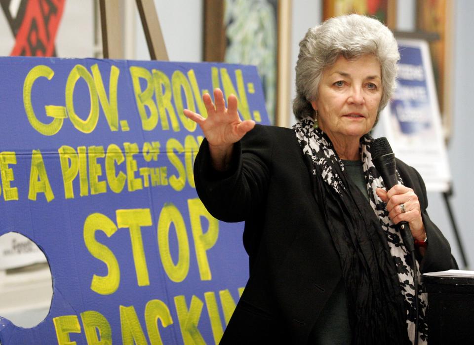 Carmen Ramirez in 2015, then an Oxnard City Council member, speaks during a meeting against fracking.