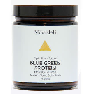 <p><strong>Blue Green Protein, $35, <a rel="nofollow noopener" href="https://www.moondeli.com/shop/bluegreenprotein" target="_blank" data-ylk="slk:moondeli.com;elm:context_link;itc:0;sec:content-canvas" class="link "><span>moondeli.com</span></a></strong><strong>.</strong></p><p><strong>What It Is and What It Does:</strong> Nourishes skin with a protein-rich blend of spirulina, tocotrienols, and Himalayan pink salt.</p>