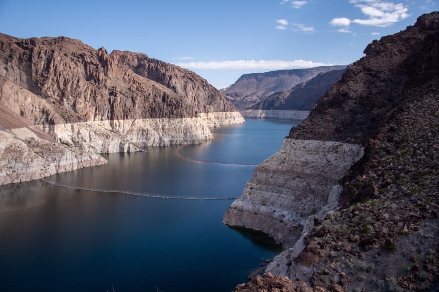 Lake Mead is shown in a photo taken in late March, 2023. (Duncan Phenix / 8NewsNow)