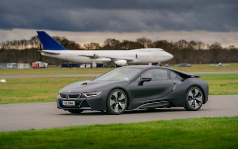 Hydrogen fuel cell charging i8 Dunsfold  - Credit: Andrew Crowley&nbsp;