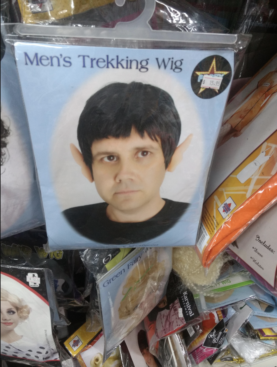 off brand star trek wig for men with pointy ears