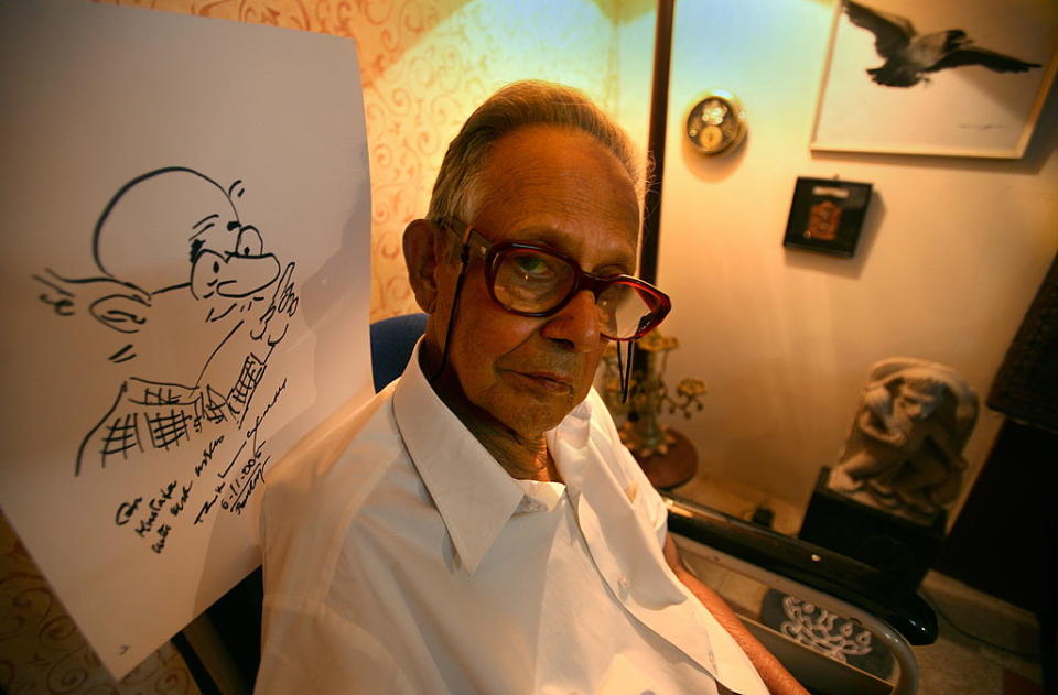 <p>Indian cartoonist, illustrator, and humorist Rasipuram Krishnaswami Iyer Laxman was best known for his creation The Common Man and for his daily cartoon strip, 'You Said It' in The Times of India, which started in 1951. Among the awards that he won are the Padma Bhushan in 1973, Padma Vibhushan in 2005 and Ramon Magsaysay Award for Journalism, Literature and Creative Communication Arts in 1984.</p> 