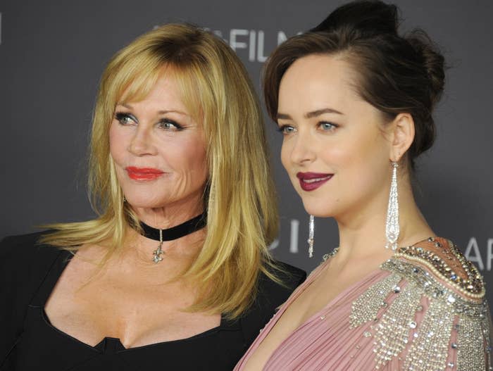 Dakota Johnson with her mom Melanie Griffith