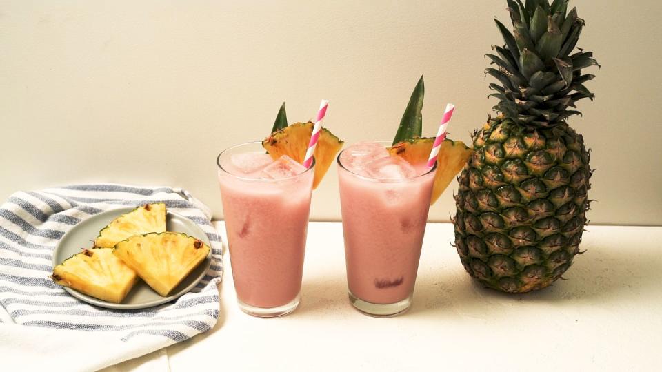 <p>This tropical pink drink is an instant refresher.</p><p>Get the recipe from <a href="https://www.delish.com/cooking/recipe-ideas/a32907642/copycat-starbucks-iced-guava-passion-fruit-drink-recipe/" rel="nofollow noopener" target="_blank" data-ylk="slk:Delish;elm:context_link;itc:0;sec:content-canvas" class="link ">Delish</a>.</p>