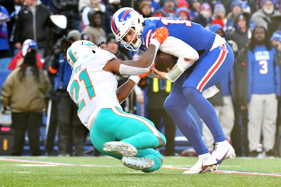 Bills quarterback Josh Allen (17) Credit: Mark Konezny-USA TODAY Sports